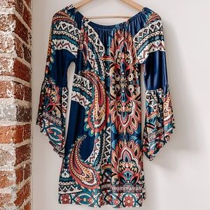 Boutique Vintage Retro Print Boho Dress